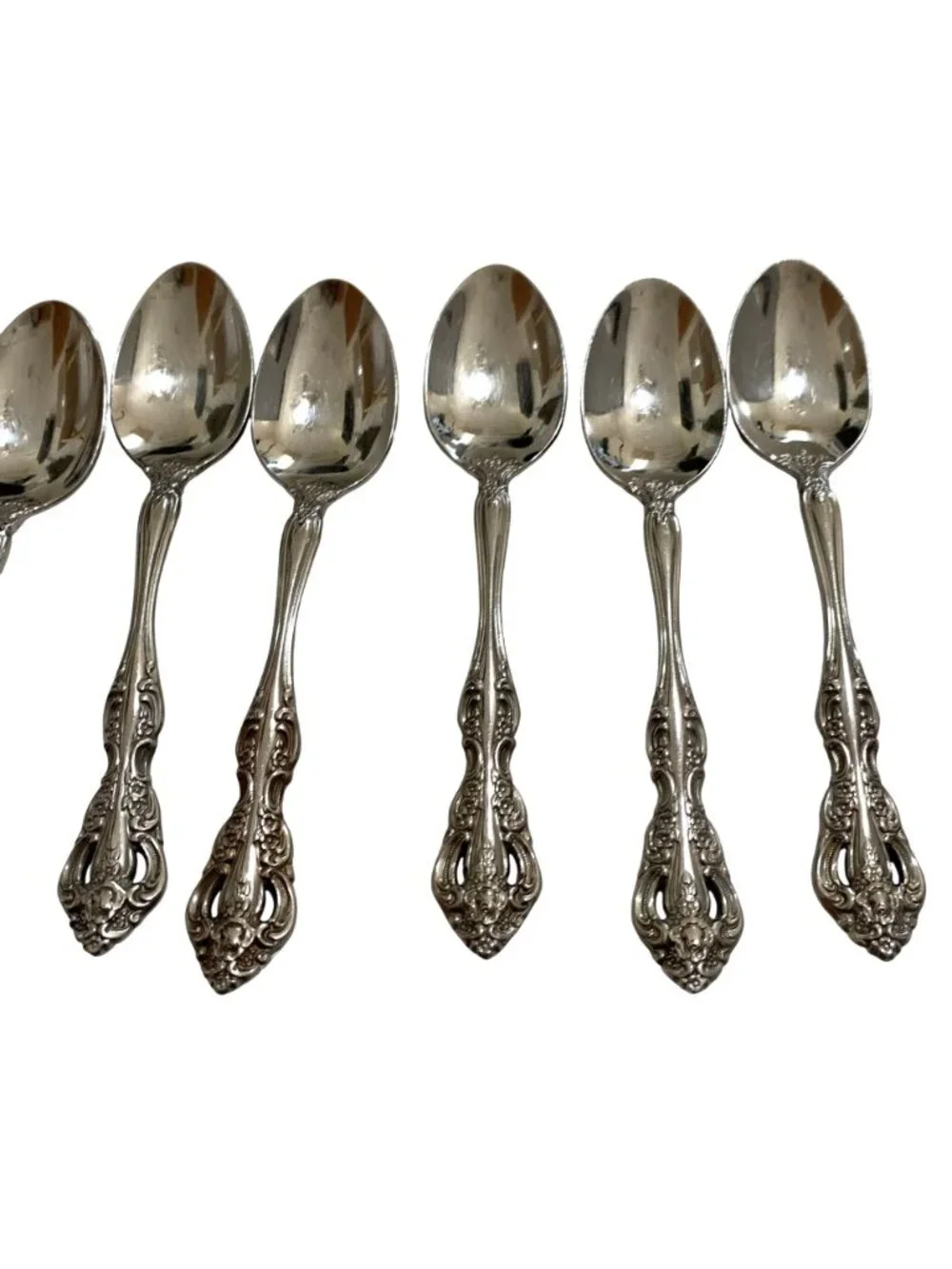 Oneida Michelangelo Cube Teaspoons Set Of 8 Vintage Flatware 6